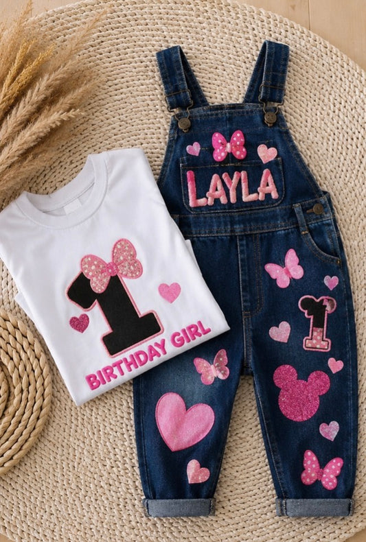 Custom Denim Toddler Birthday Outfit | Character Birthday Set